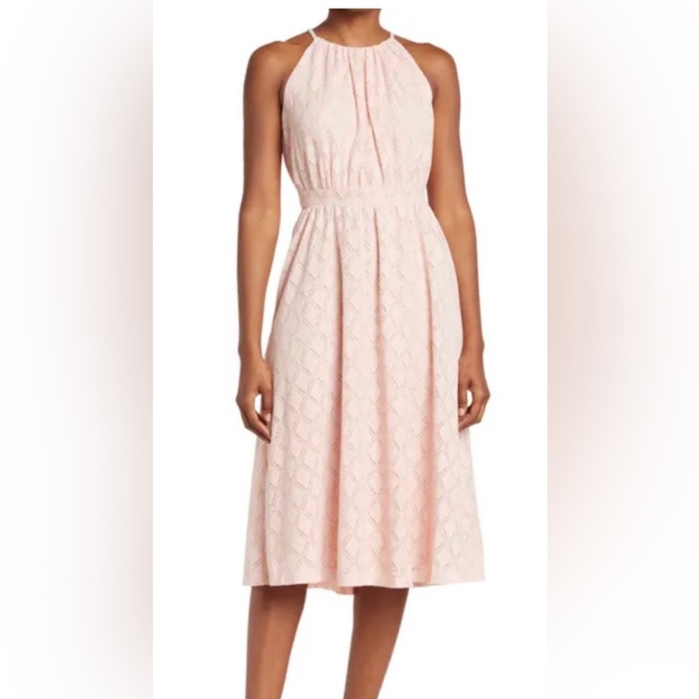 London Times Peach Midi Dress Size 4 NWT